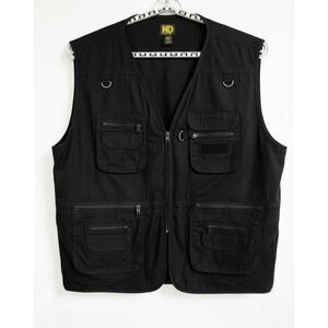 HQ Issue Black Vest Men's 4XL Tactical Hunting Vest Conceal Ammo Pockets EUC